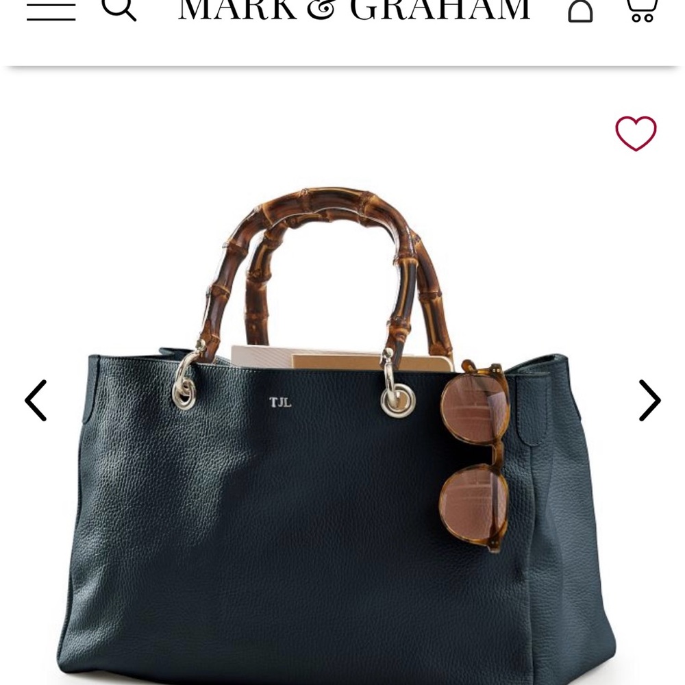 Mark & Graham Black Bamboo Elisabetta Slouch Bag